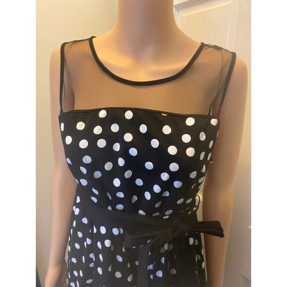 Motherhood Maternity Black and White Polka Dot Dress Pregnancy - Size Large - Picture 2 of 10